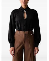 Fracomina - Crystal-Embellished Cut-Out Blouse - Lyst