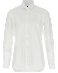 Barba Napoli - Honeycomb-Pattern Cotton Shirt - Lyst