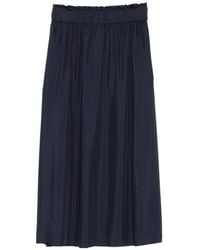 GANT - Elasticated-Waistband Gathered Midi Skirt - Lyst