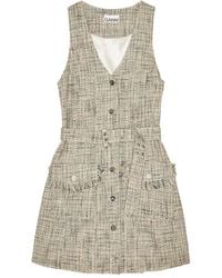 knee length dresses for ladies Black and White Houndstooth Turtleneck Mini Dress L - Black/White | Rachel Antonoff - L