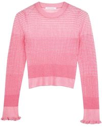 Cecilie Bahnsen - Fringed-Cuff Long-Sleeve Top - Lyst