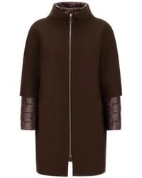 Herno - Abrigo De Lana Con Pechera De Nylon Ultraligera - Lyst