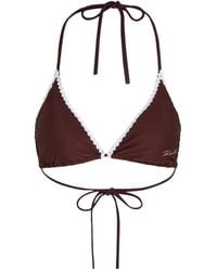 KARL LAGERFELD - Top De Bikini Con Ribete Festoneado - Lyst