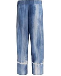 SLEEP NO MORE - Pantalones de seda con motivo tie-dye - Lyst