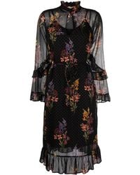 Twin Set - Double-layer Floral-print Midi Dress - Lyst