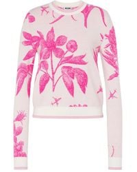 Moschino - Floral-Print Wool Sweater - Lyst