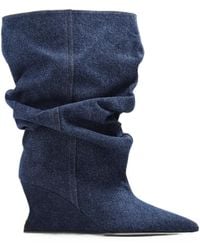 Balmain - Slouchy Wedge Ankle Boots - Lyst
