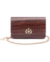 Isla - Schoudertas Met Krokodillen-Reliëf En Ketting - Lyst