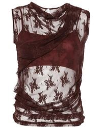 Imperial - Draped Lace Top - Lyst