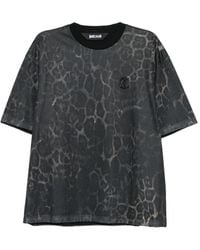 Just Cavalli - Animal-Print Mesh T-Shirt - Lyst
