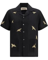 BAZISZT - Bird-Embroidered Pocket Shirt - Lyst