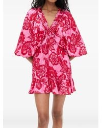 Sundress - Marine Ruffled Floral-Print Mini Dress - Lyst