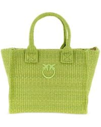 Pinko - Love Birds Diamond Woven Tote Bag - Lyst