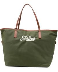 MC2 Saint Barth - Logo-Embroidered Faux-Leather Trim Tote Bag - Lyst