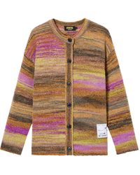 Mini Cream - Striped Buttoned Cardigan - Lyst