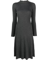 Moncler - Logo-appliqué Wool-blend Dress - Lyst