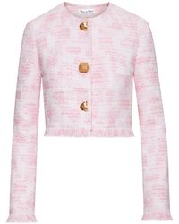 Oscar de la Renta - Textured Tweed Jacket - Lyst