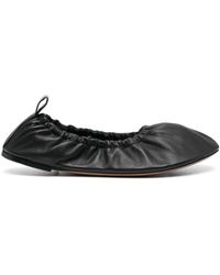The Row - Slip-on Leather Ballerina Shoes - Lyst