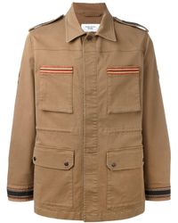 Fashion Clinic Military-Jacke mit Kontrastbesatz - Braun