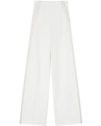 Pinko - Wide-Leg Trousers With Contrast Trim And Design - Lyst