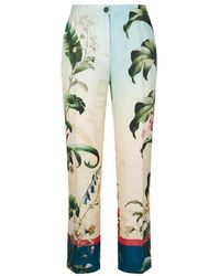 F.R.S For Restless Sleepers - Etere Floral-Print Silk Trousers - Lyst