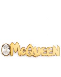 Dames Sieraden voor voor Broches voor Alexander McQueen Broche Met Logo in het Metallic 