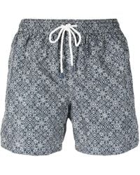 Fedeli - Graphic-Print Drawstring Swim Shorts - Lyst
