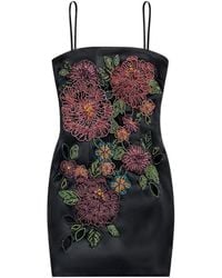 Area - Embroidered Mini Dress - Lyst