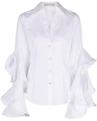 Palmer//Harding - Ruffled Cotton Shirt - Lyst