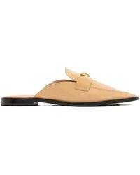 SCHUTZ SHOES - Triangle-Plaque Loafers - Lyst