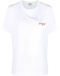 MSGM - Camiseta con logo bordado - Lyst