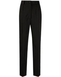 Dolce & Gabbana - Stripe-Pattern Wool Tapered Trousers - Lyst