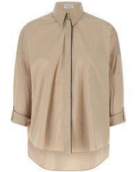 Brunello Cucinelli - Button Cotton Shirt - Lyst