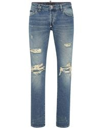 Philipp Plein - Jeans Skinny Con Effetto Vissuto - Lyst