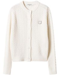 Maison Kitsuné - Fox Head Cable-Knit Cardigan - Lyst
