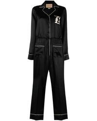 Gucci - Embroidered Logo Jumpsuit - Lyst
