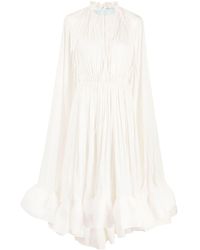 Lanvin - Midi-jurk Met Cape-design - Lyst