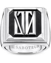 SABOTEUR - Eckiger Elemental Siegelring - Lyst