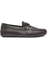 BOSS - Leather Driver Moccasins With Bow Trim - Lyst