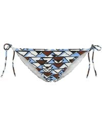 Prada - Geometric-Print Bikini Bottoms - Lyst