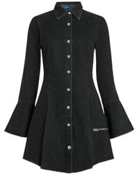 KARL LAGERFELD - Flared-Sleeve Denim Mini Dress - Lyst