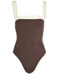 Away That Day - Grenada Colour-Block Square-Neck Swimsuit - Lyst