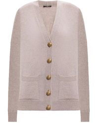 Balmain - Cárdigan Con Detalle De Botones Y Bolsillo De Parche - Lyst