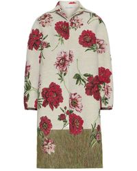 Oscar de la Renta - Peony Unraveled Jacquard Coat - Lyst