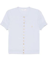 agnès b. - Swing Short-Sleeved Cotton Snap Cardigan - Lyst