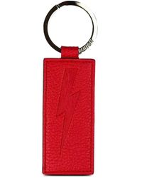 Neil Barrett - Embossed Lightning Bolt Keychain - Lyst