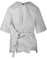 Rohe - Blouse Portefeuille Rayée - Lyst