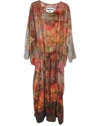 Anntian - Print Drawstring Midi Dress - Lyst