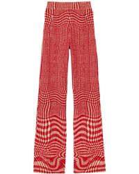 Burberry - Warped Houndstooth-pattern Flared Trousers - Lyst