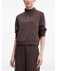 Guess - Logo-Plaque High-Neck Sweatshirt - Lyst